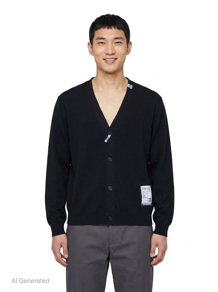 Milan Rib Knit Cardigan | Mihara Yasuhiro | Club21 - front