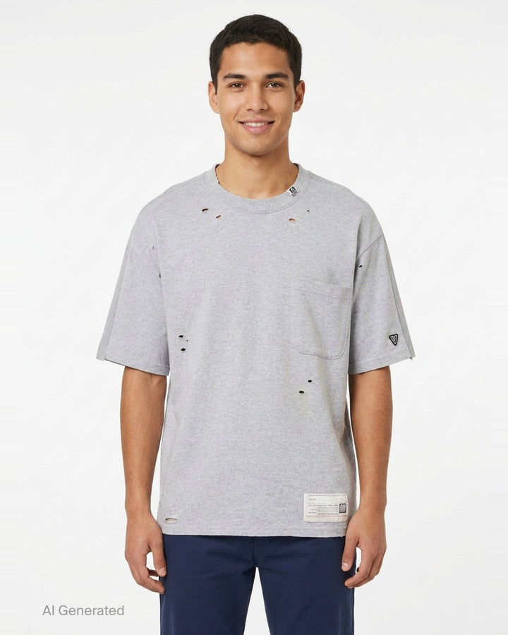 Thermal Combined Distressed Tee | Mihara Yasuhiro | Club21 - front
