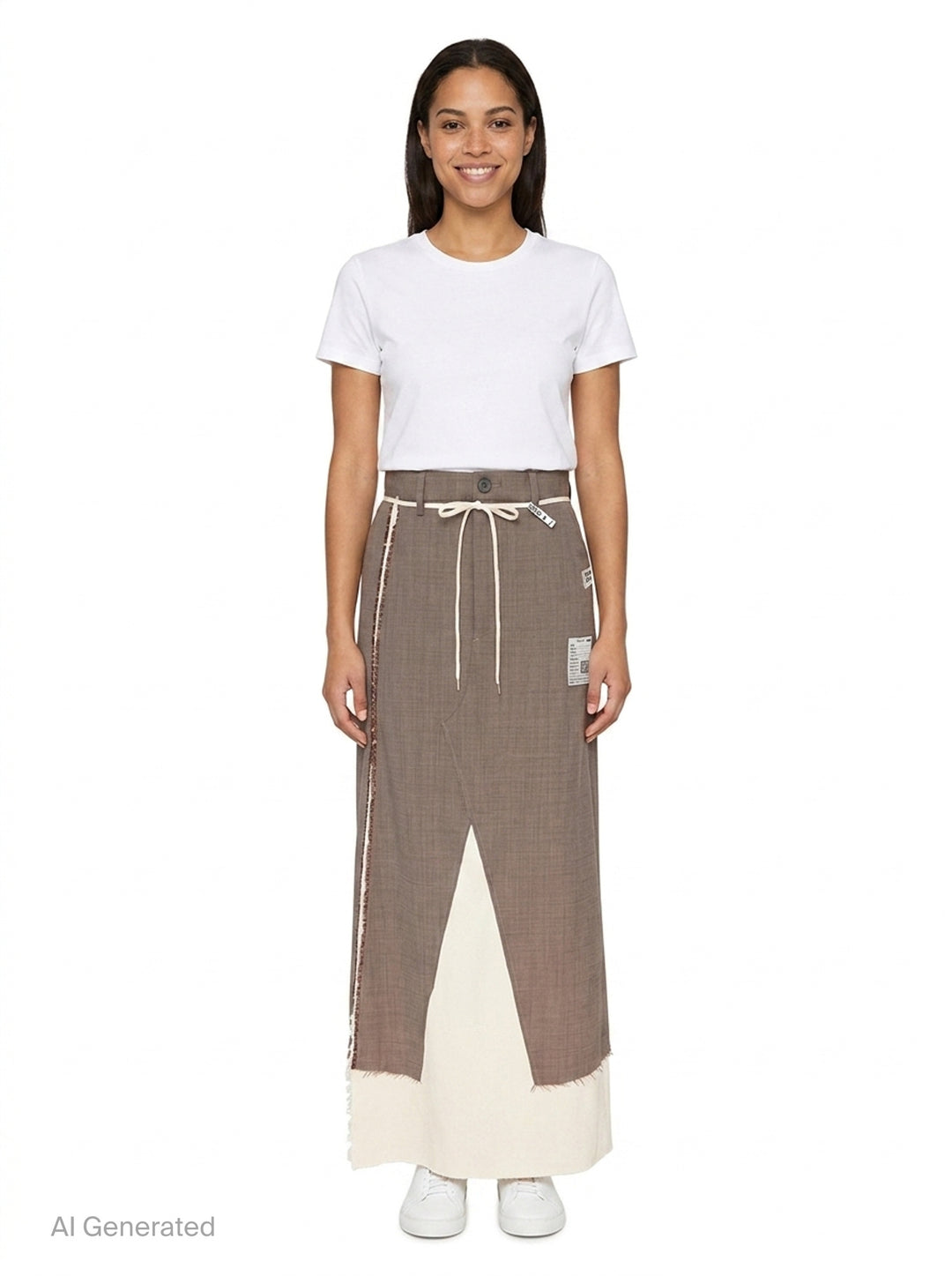 Wool Slacks Combined Skirt | Mihara Yasuhiro | Club21 - front