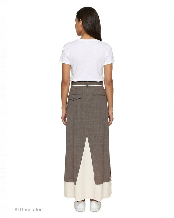 Wool Slacks Combined Skirt | Mihara Yasuhiro | Club21 - back