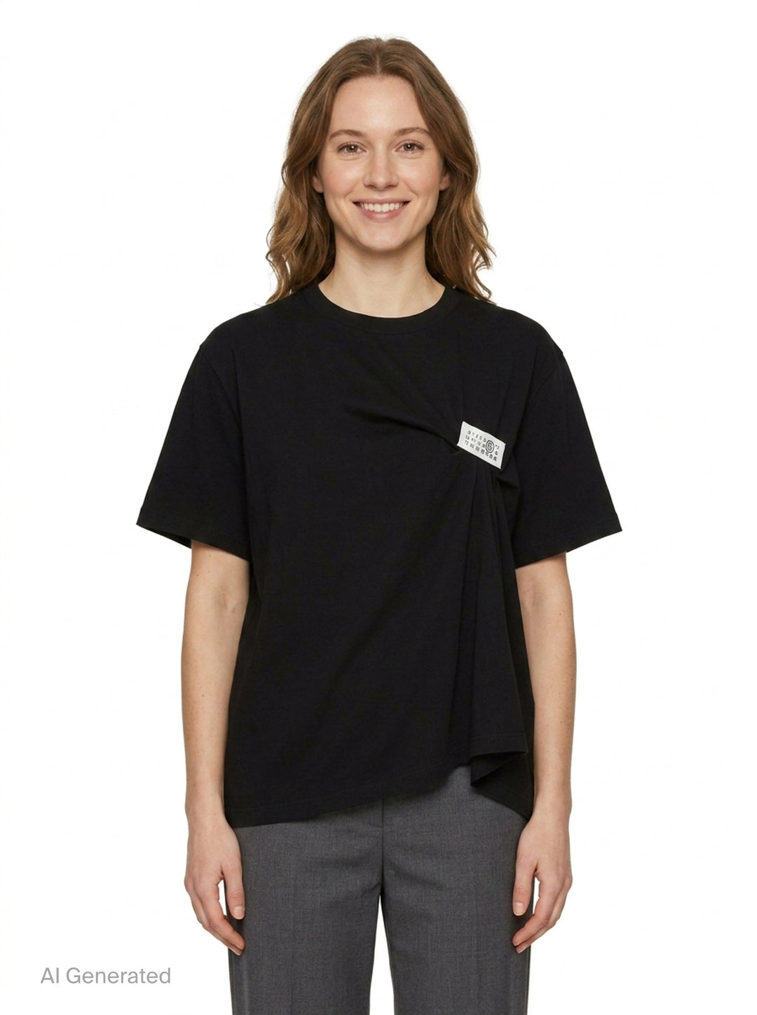 Basic Cotton Short Sleeve Top | MM6 Maison Margiela | Club21 - front