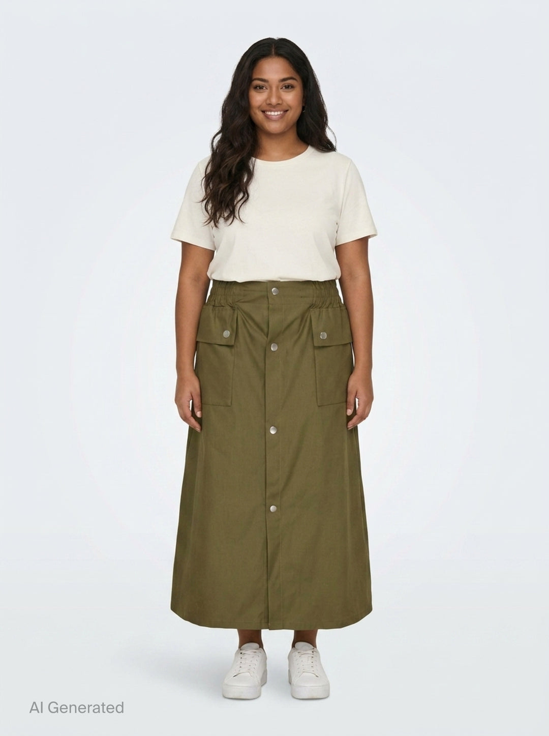 Coated Trench Midi Skirt | MM6 | Club21 - front