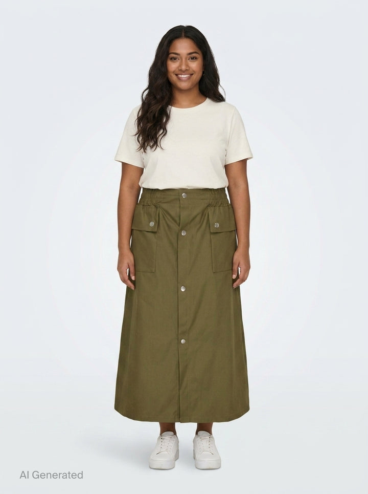 Coated Trench Midi Skirt | MM6 | Club21 - front