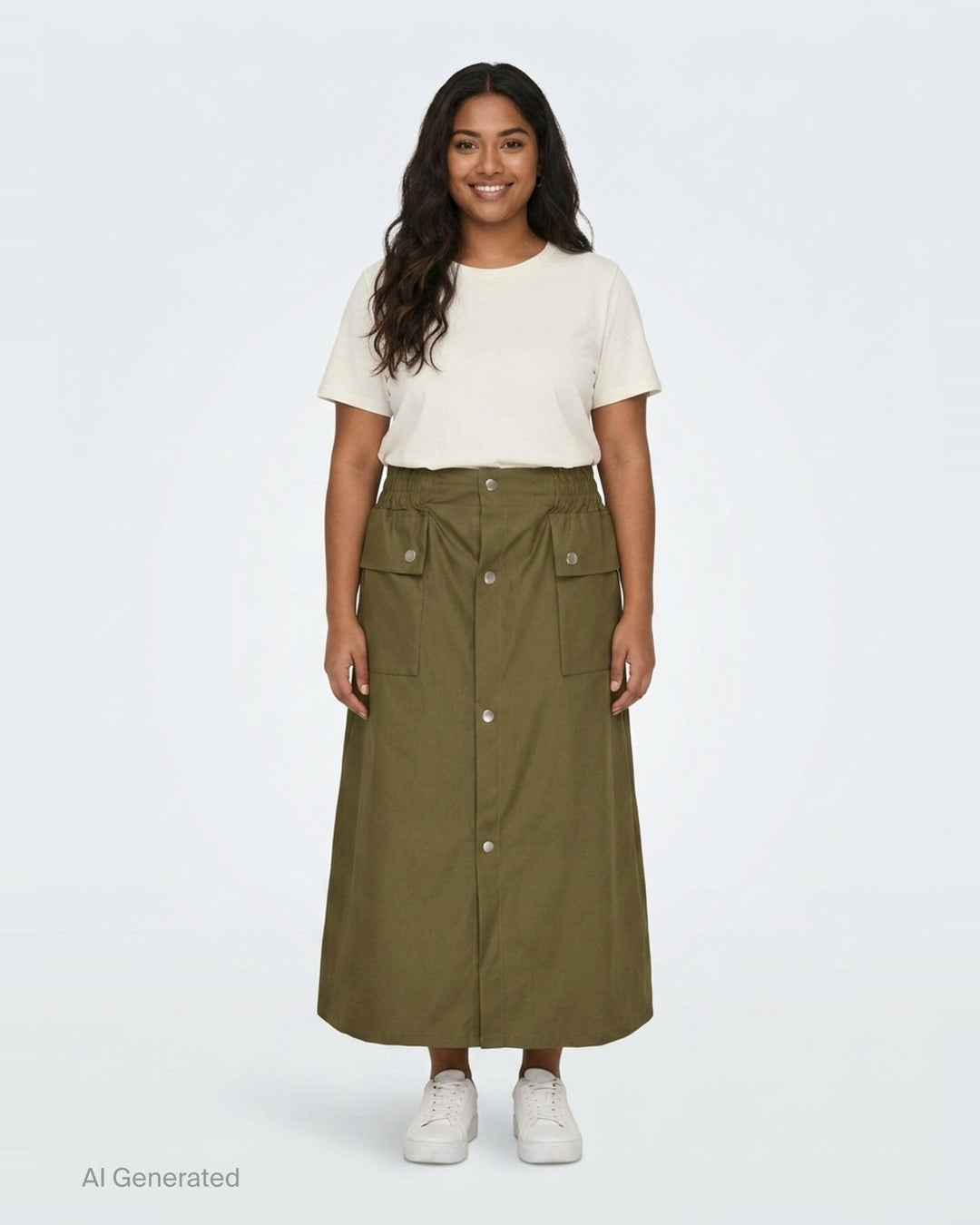 Coated Trench Midi Skirt | MM6 | Club21 - front