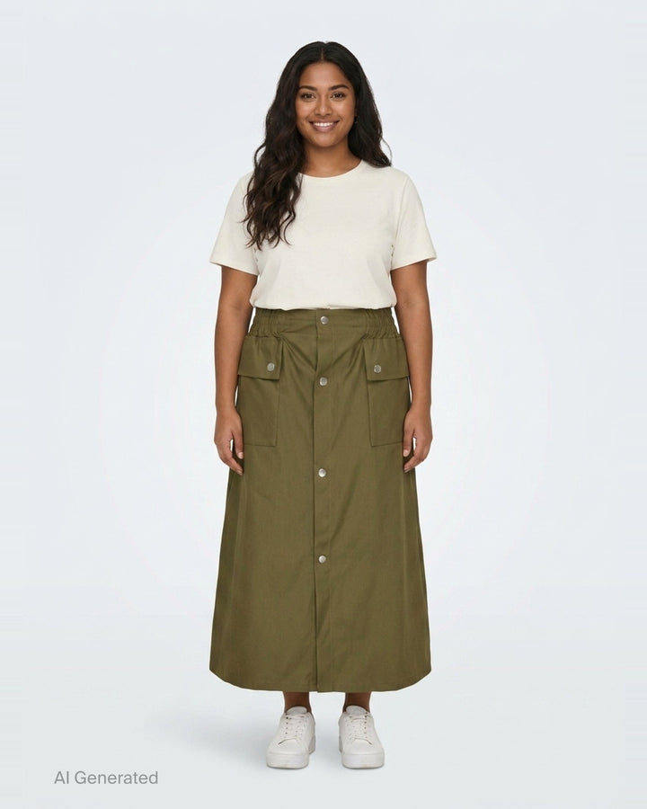 Coated Trench Midi Skirt | MM6 | Club21 - front