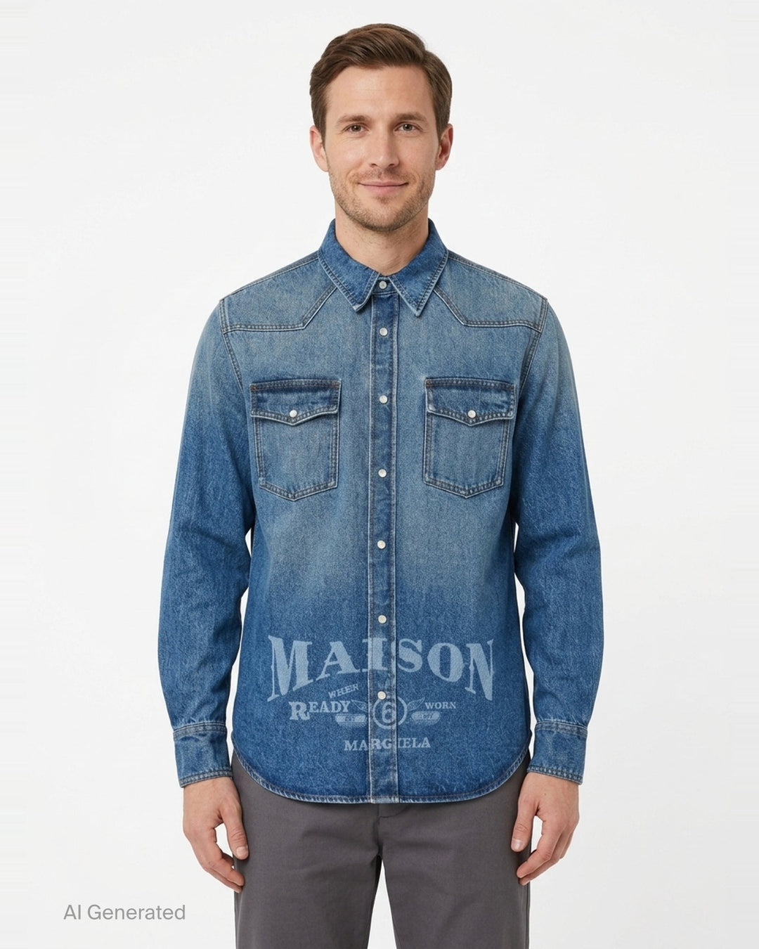 Long Sleeve Denim Shirt | MM6 Maison Margiela | Club21 - front
