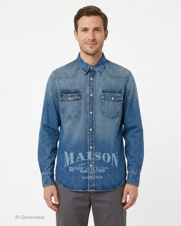 Long Sleeve Denim Shirt | MM6 Maison Margiela | Club21 - front