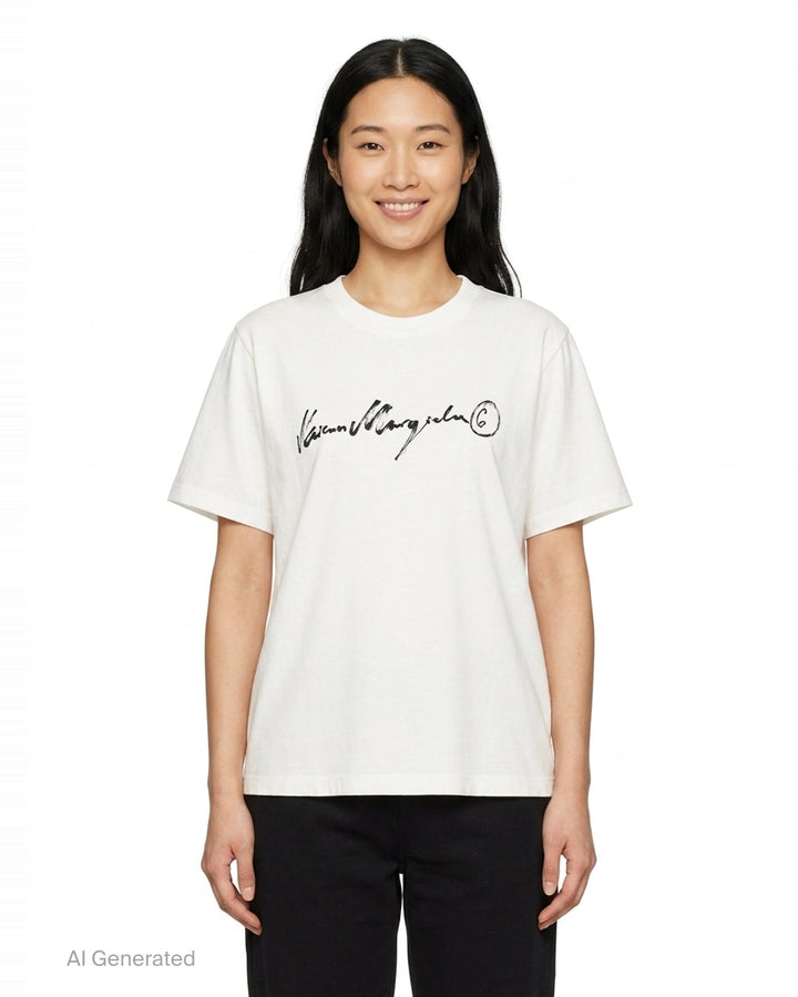 Signature Logo Basic Cotton Tee | MM6 Maison Margiela | Club21 - front