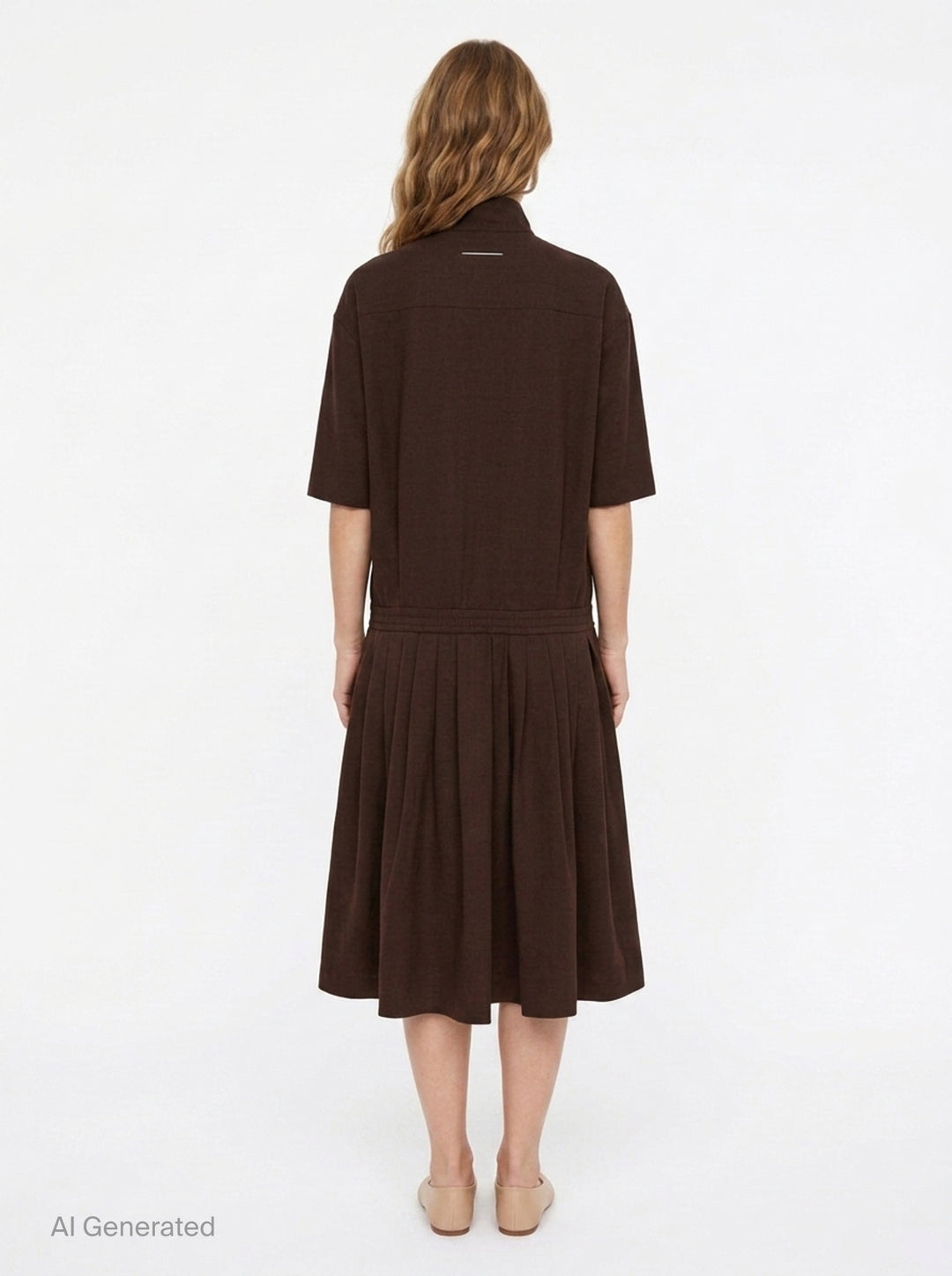 Wool Shirting Drop-Waist Dress | MM6 | Club21 - back