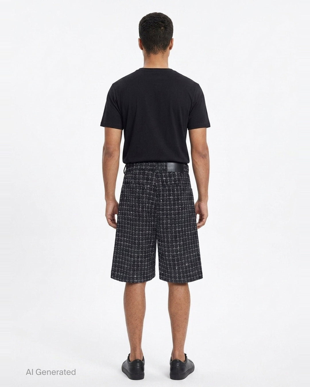 Checkered Tweed Bermuda Shorts | MSGM | Club21 - back
