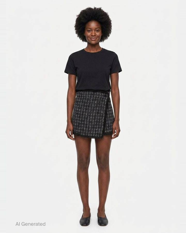 Checkered Tweed Skorts | MSGM | Club21 - front