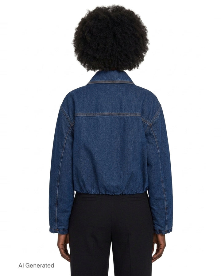 Denim Bomber Jacket | MSGM | Club21 - back