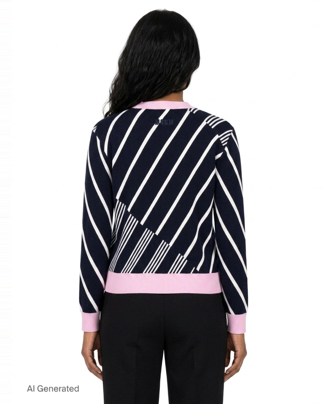 Diagonal Stripes Cardigan | MSGM | Club21 - back