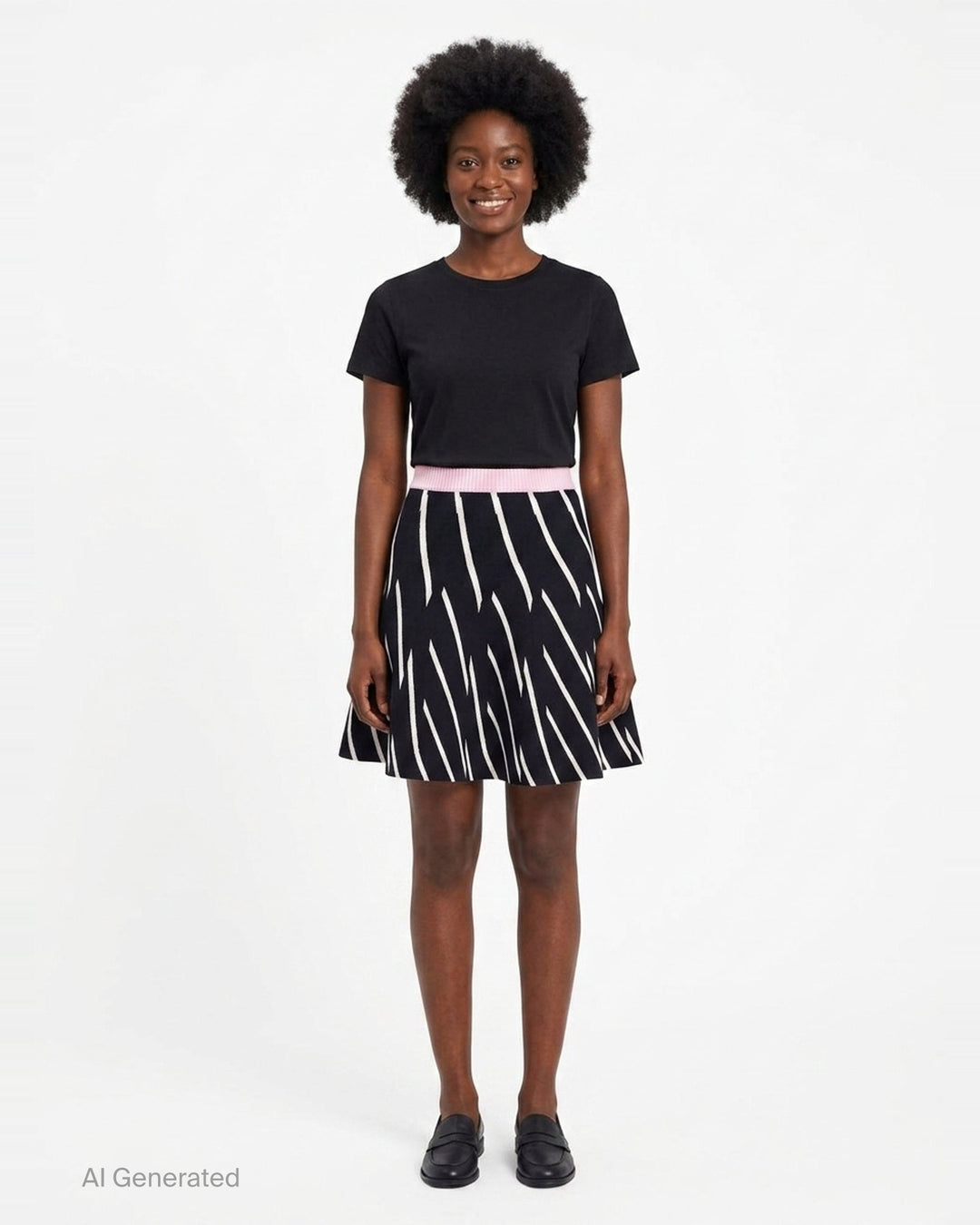 Diagonal Stripes Knit Skirt | MSGM | Club21 - front
