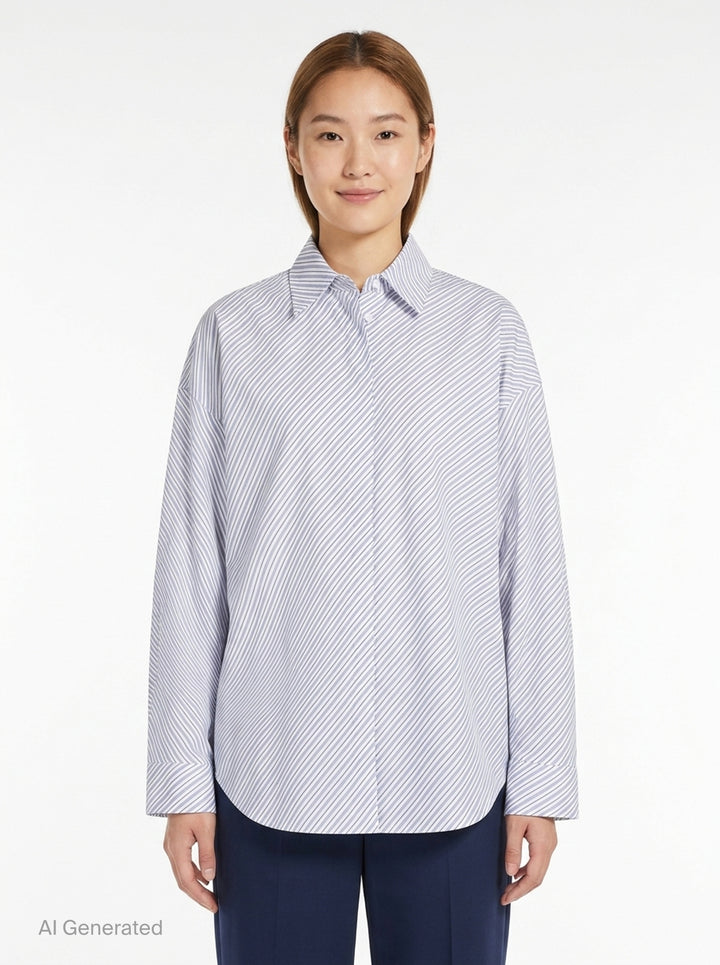 Diagonal Stripes Shirt | MSGM | Club21 - front
