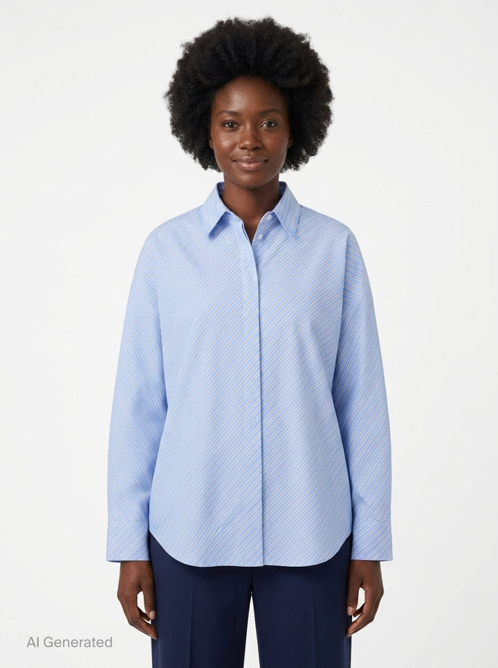 Diagonal Stripes Shirt | MSGM | Club21 - front