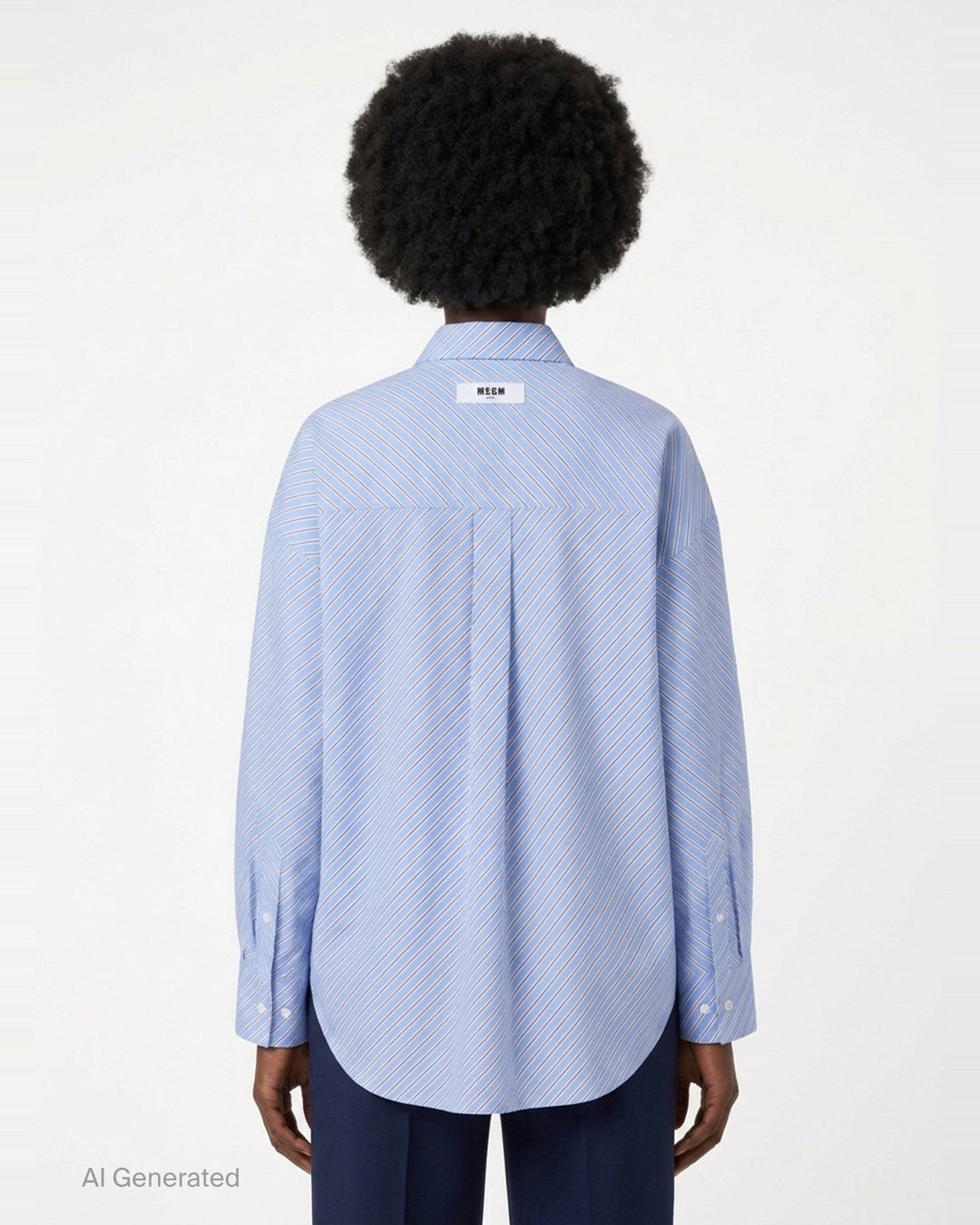 Diagonal Stripes Shirt | MSGM | Club21 - back