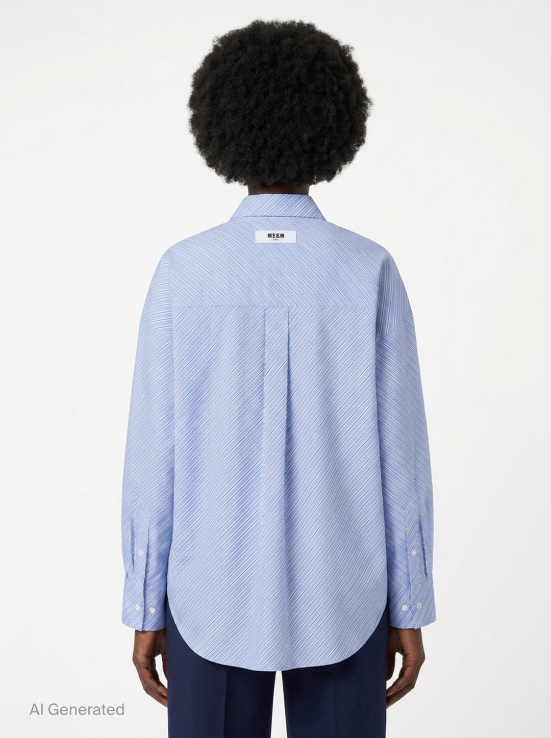 Diagonal Stripes Shirt | MSGM | Club21 - back