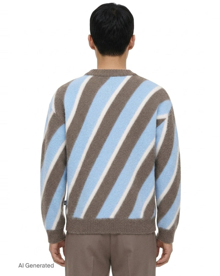 Diagonal Stripes Sweater | MSGM | Club21 - back