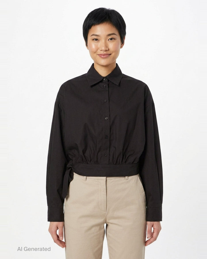 Embellished M Cropped Blouse | MSGM | Club21 - front