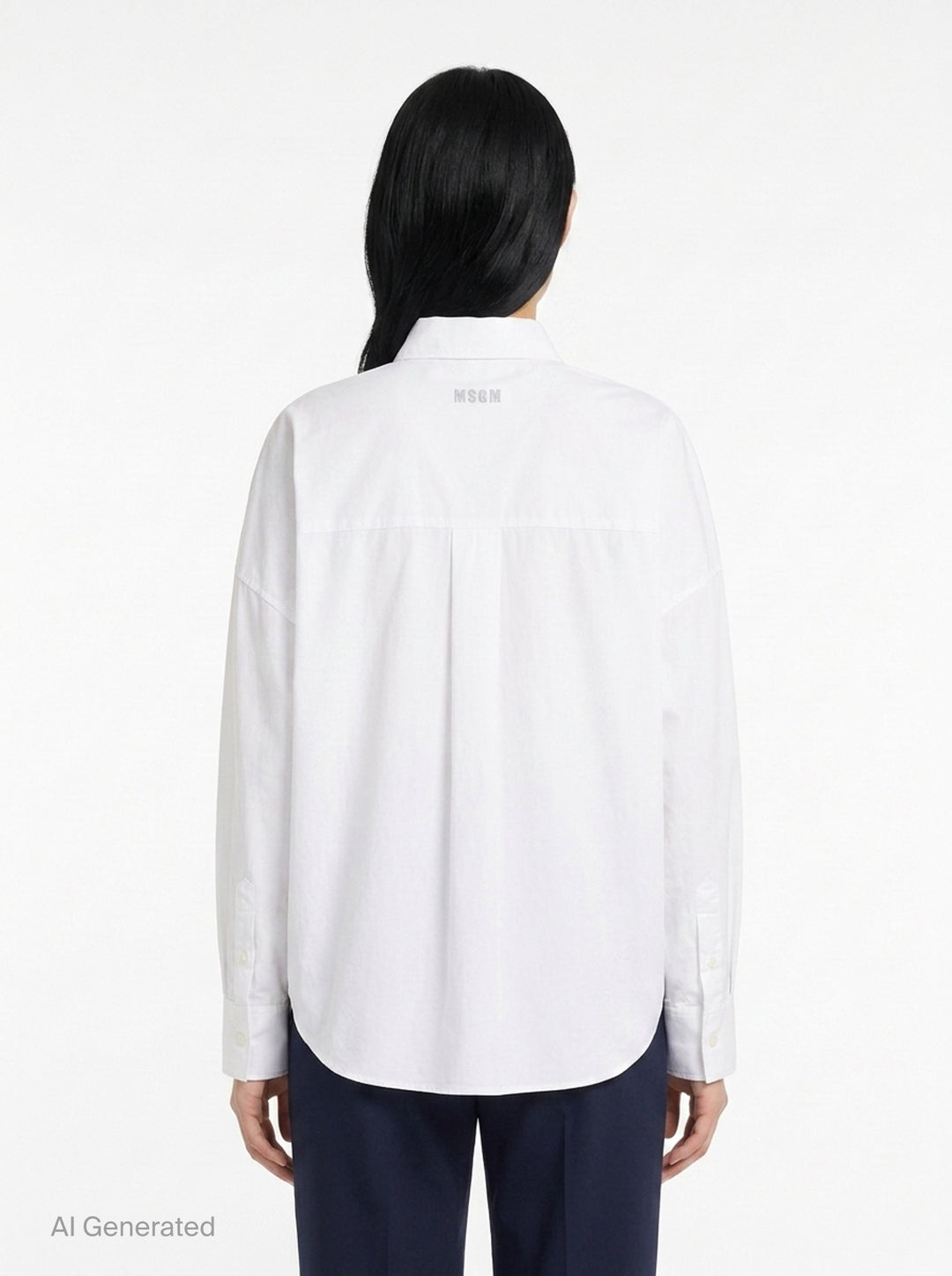 Embellished M Cropped Shirt | MSGM | Club21 - back