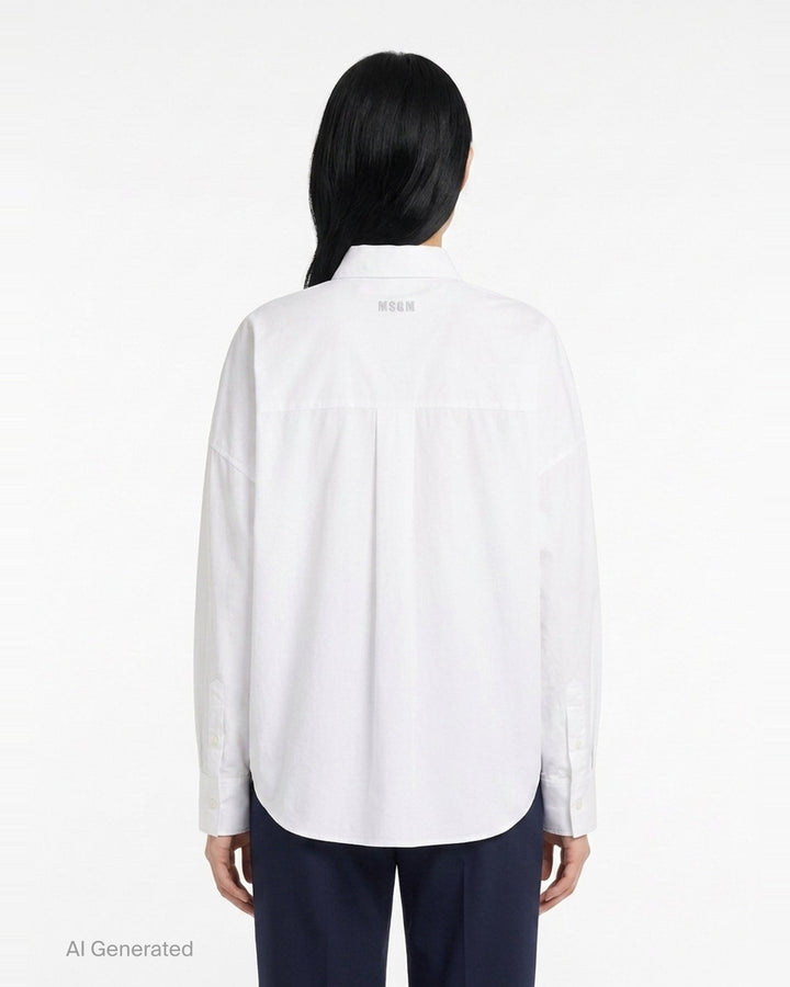 Embellished M Cropped Shirt | MSGM | Club21 - back
