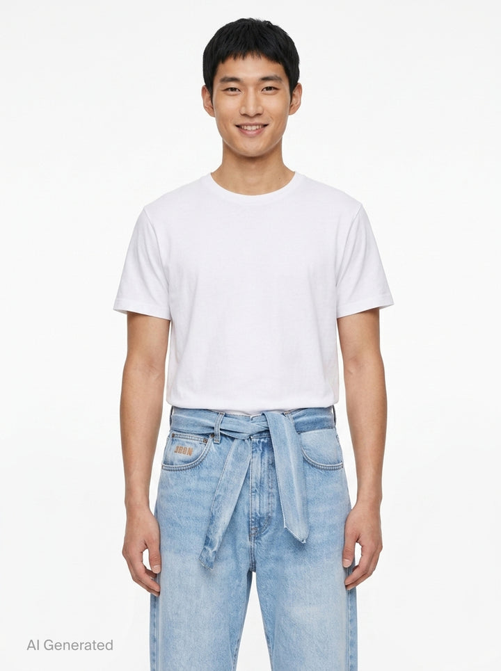 Jeans With Belt Straps | MSGM | Club21 - front