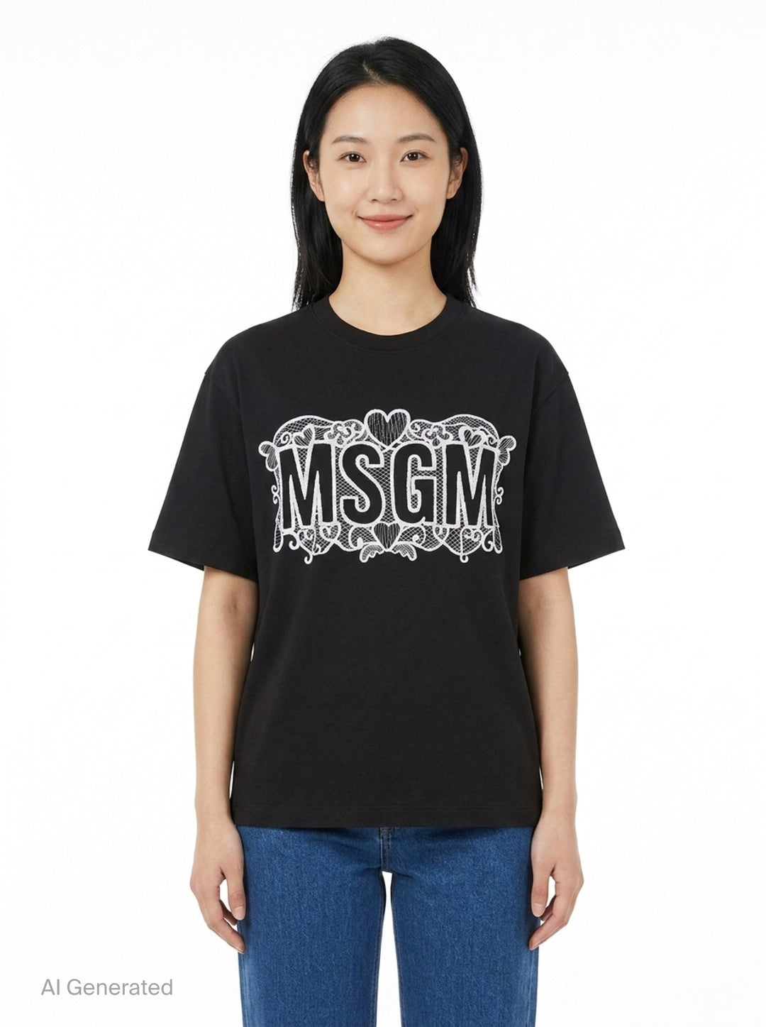 Lace Banner Tee | MSGM | Club21 - front