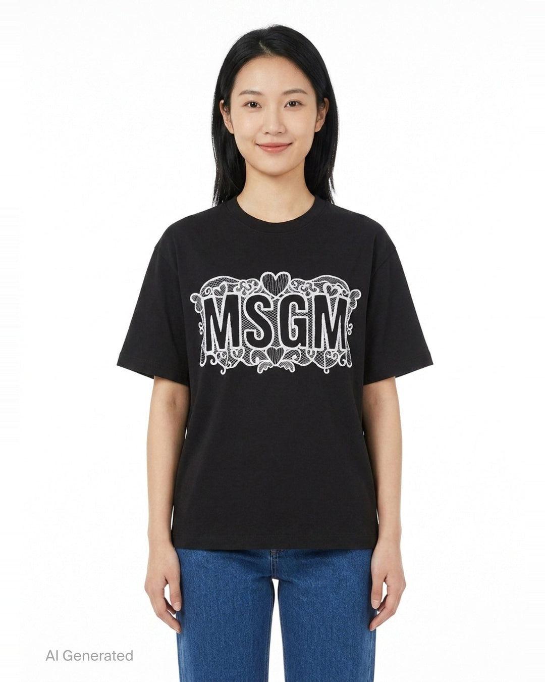 Lace Banner Tee | MSGM | Club21 - front