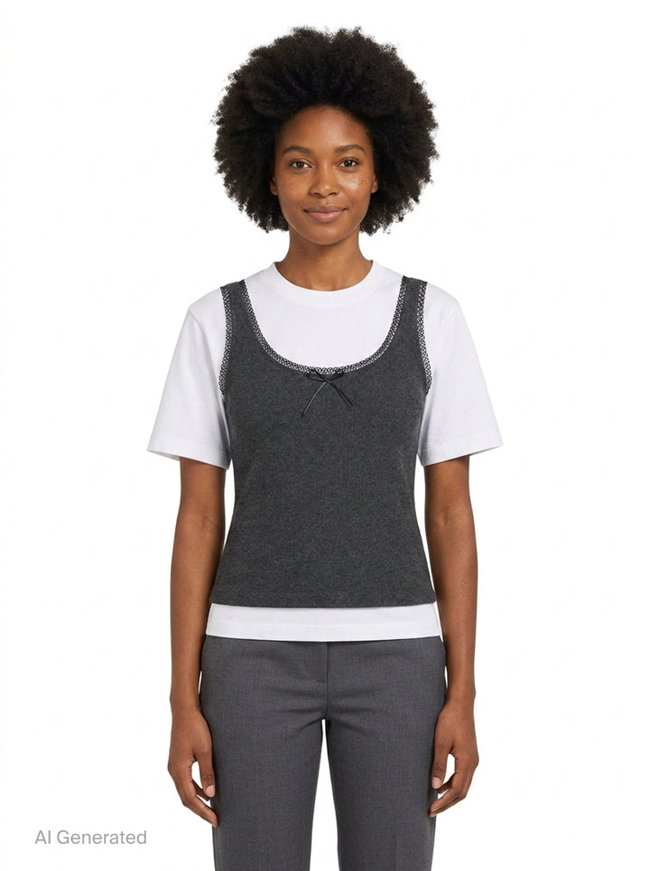 Layered Tank Top Tee | MSGM | Club21 - front