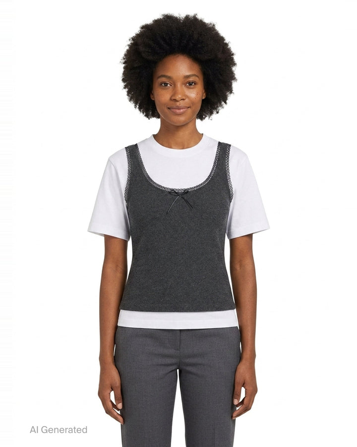Layered Tank Top Tee | MSGM | Club21 - front