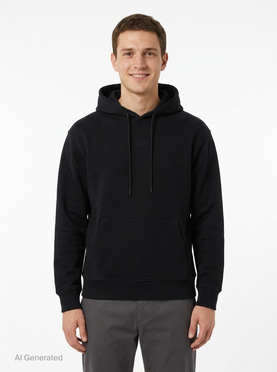 Micro Logo Pullover Hoodie | MSGM | Club21 - front