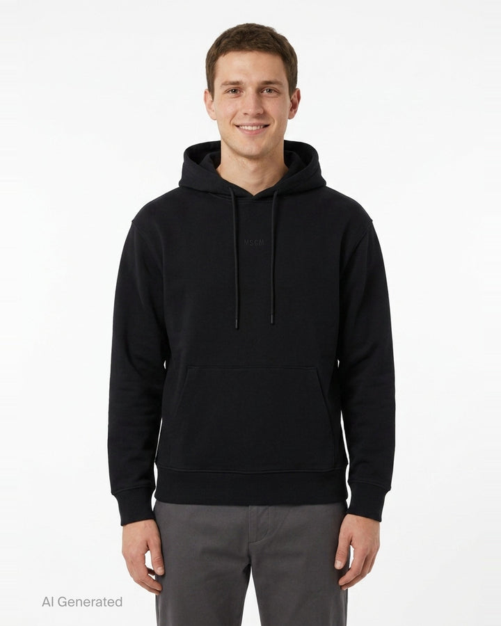 Micro Logo Pullover Hoodie | MSGM | Club21 - front
