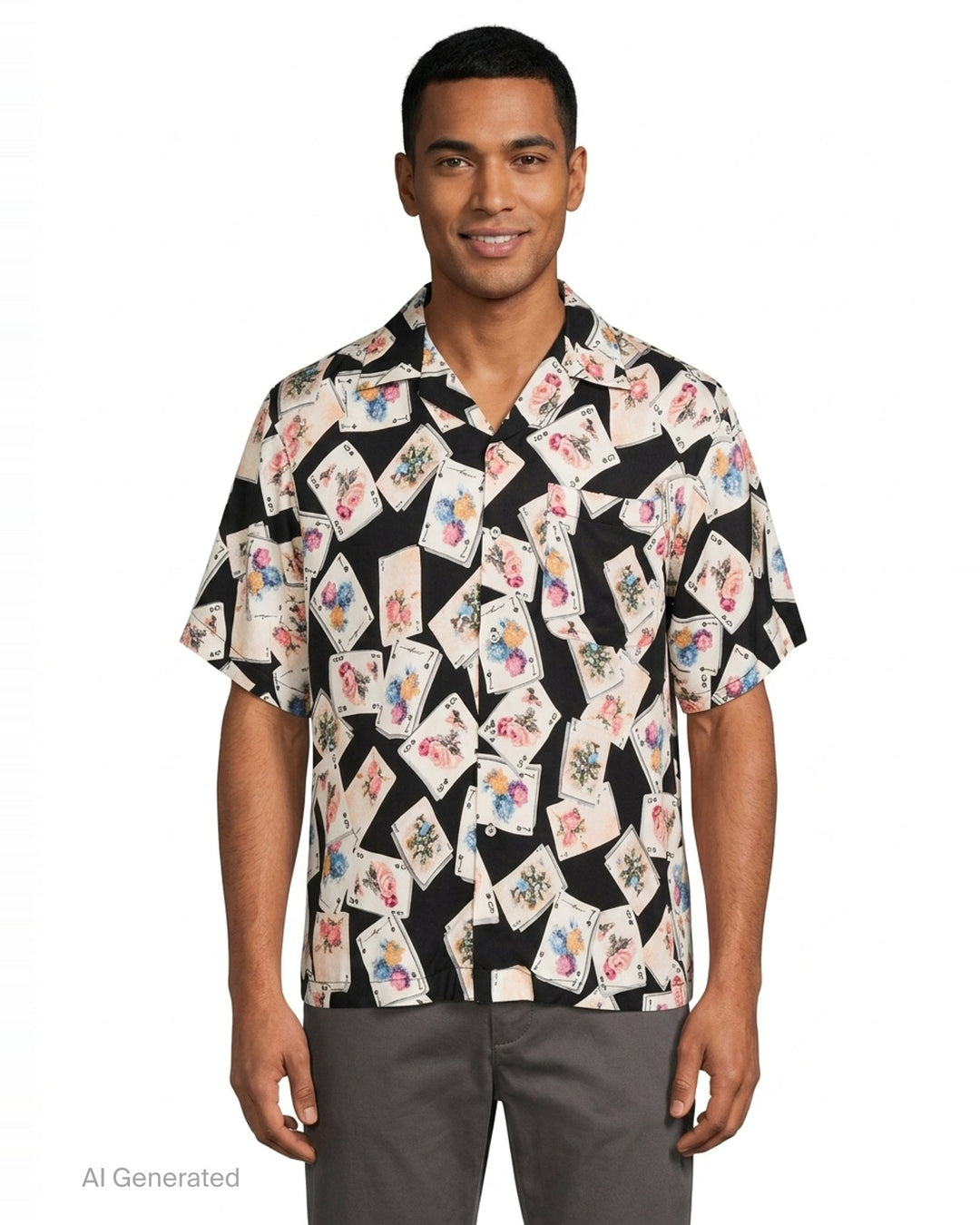 Poker Cards Print Short Sleeve Shirt | MSGM | Club21 - front
