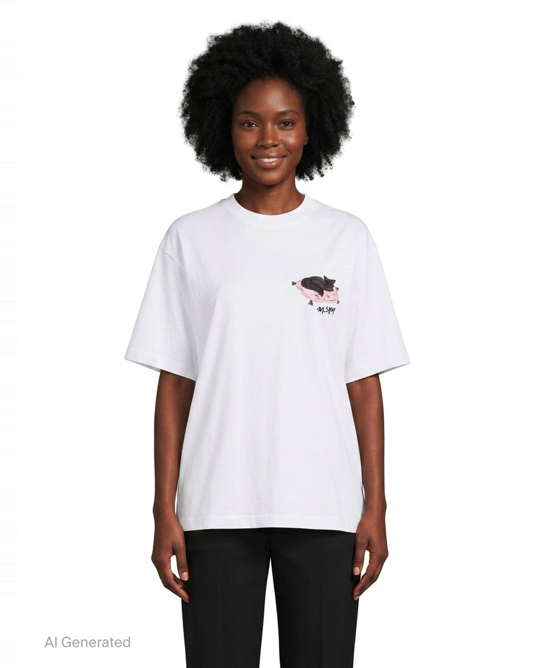 Sleeping Cat Embroidery Tee | MSGM | Club21 - front