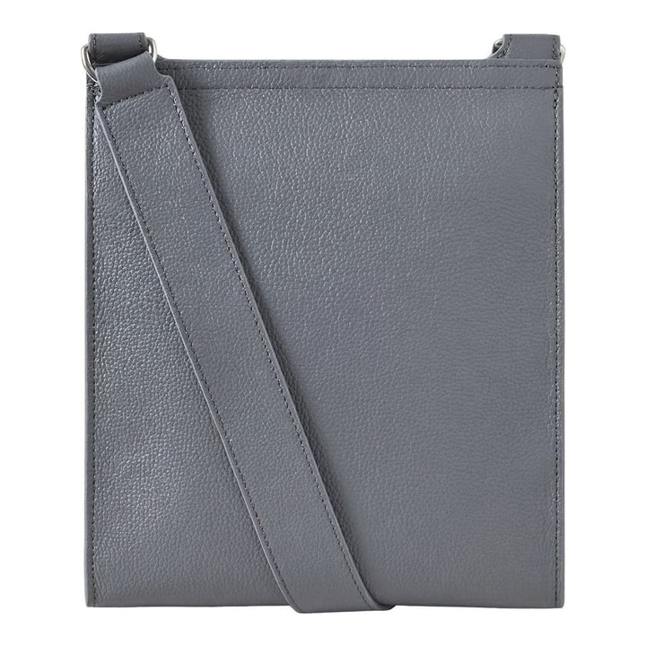 Mulberry Antony Medium Crossbody Bag in navy pebbled leather with silver-tone postman's lock closure and adjustable shoulder strap, photographed on a white background - packshot
