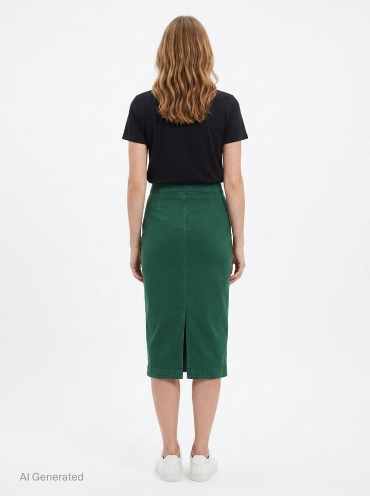 Black Denim Midi Skirt | N°21 | Club21 - back