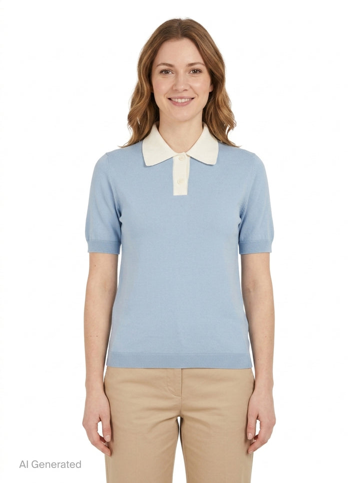 Contrast Collar Knit Polo | N°21 | Club21 - front