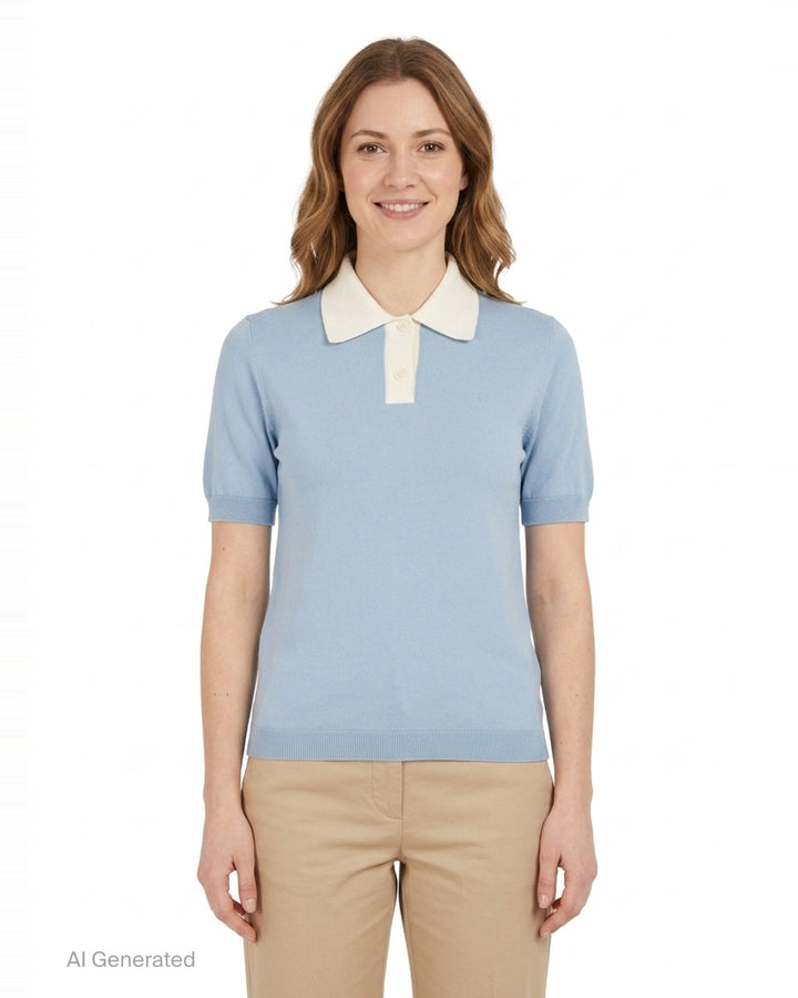 Contrast Collar Knit Polo | N°21 | Club21 - front
