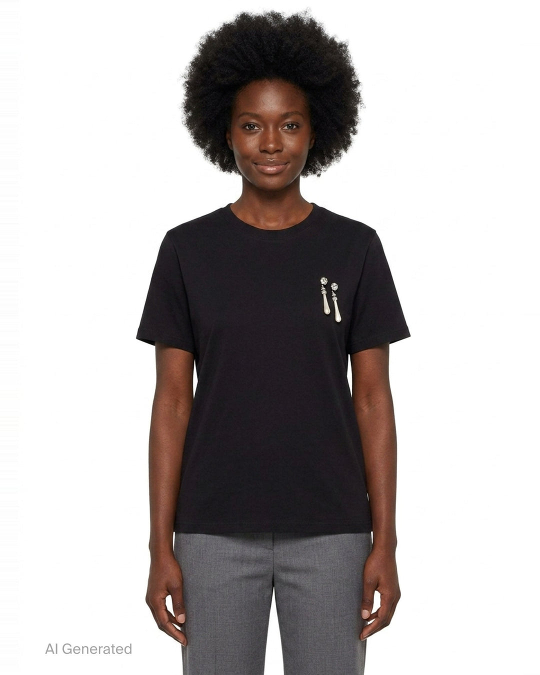 Jewel Earring Appliqué Tee | N°21 | Club21 - front