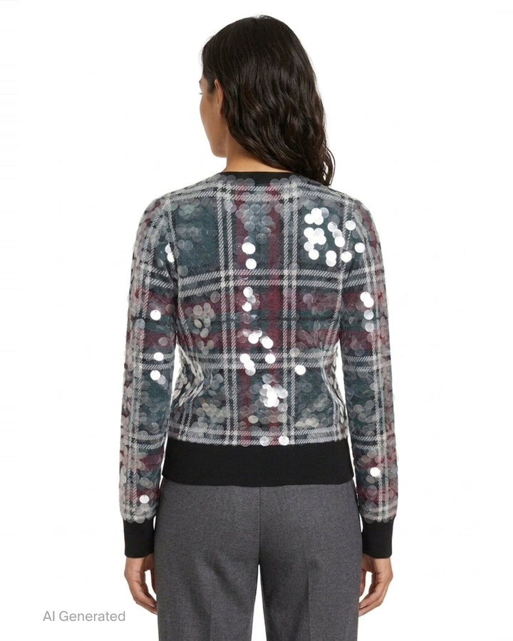 Plaid Sequin Cardigan | N°21 | Club21 - back