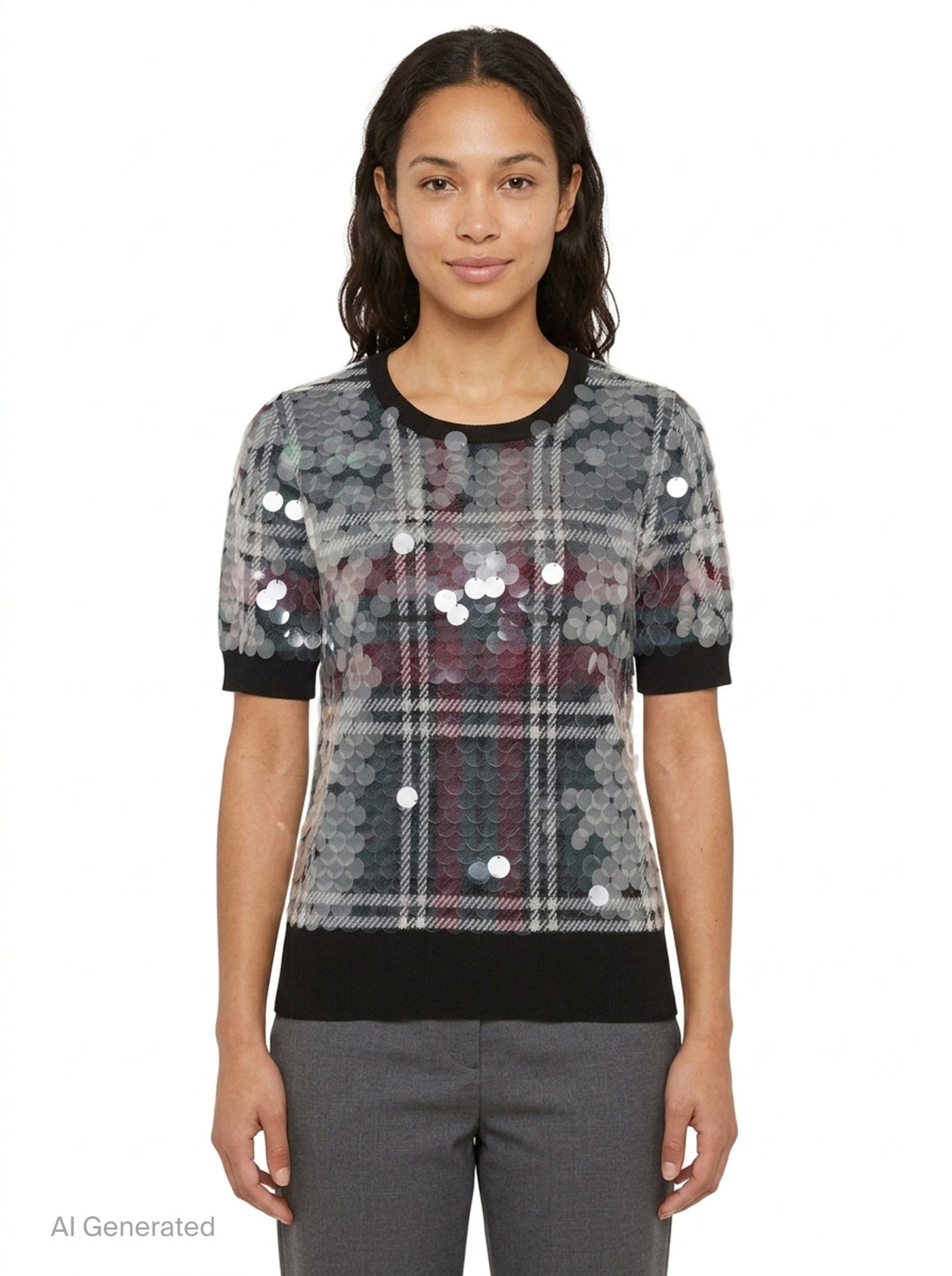 Sequin Plaid Knit Top | N°21 | Club21 - front
