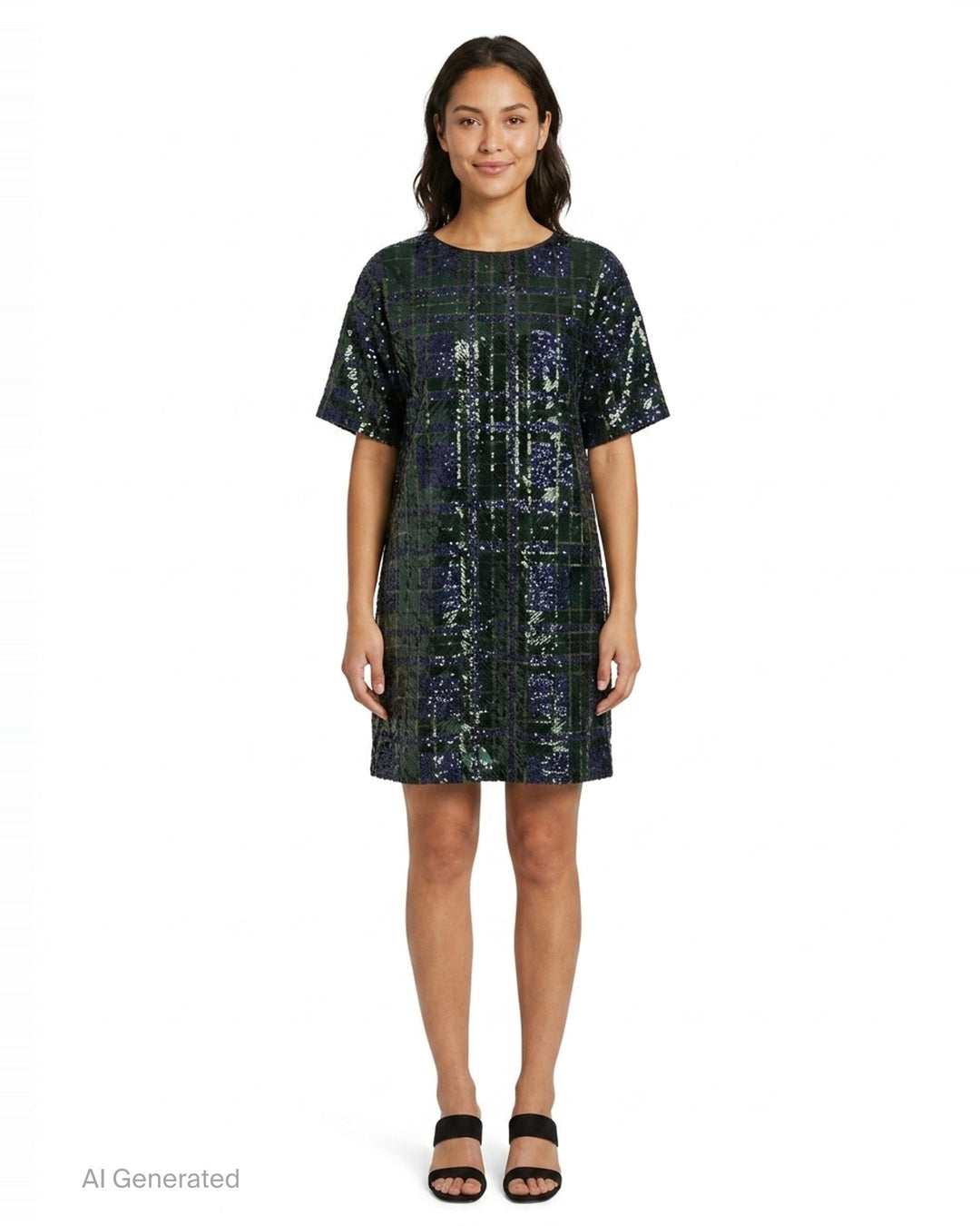 Sequin Plaid Woven Dress | N°21 | Club21 - front