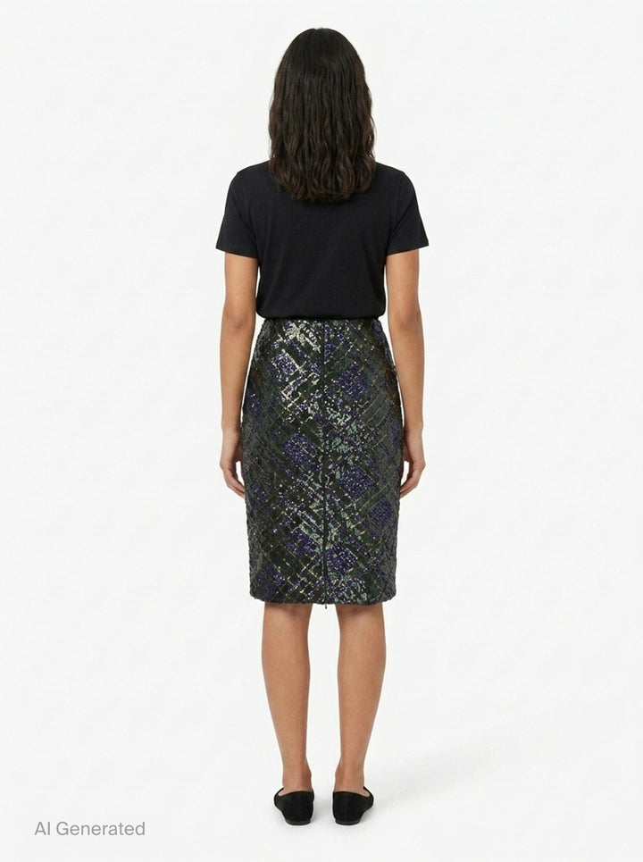 Sequin Tartan Pencil Skirt | N°21 | Club21 - back