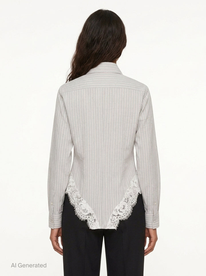 Striped Lace Hem Shirt | N°21 | Club21 - back