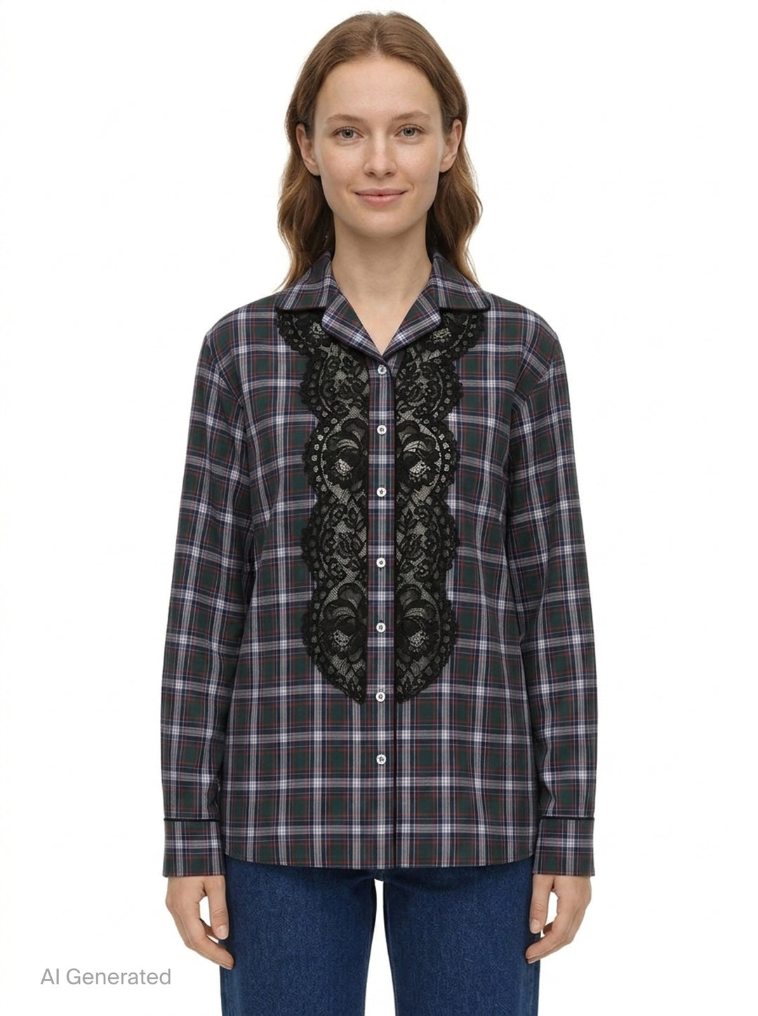 Tartan Lace Trim Shirt | N°21 | Club21 - front