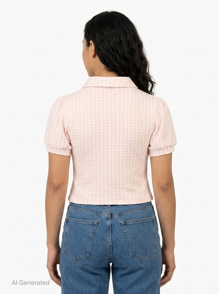 Candy Gingham Polo Top | Nineties | Club21 - back