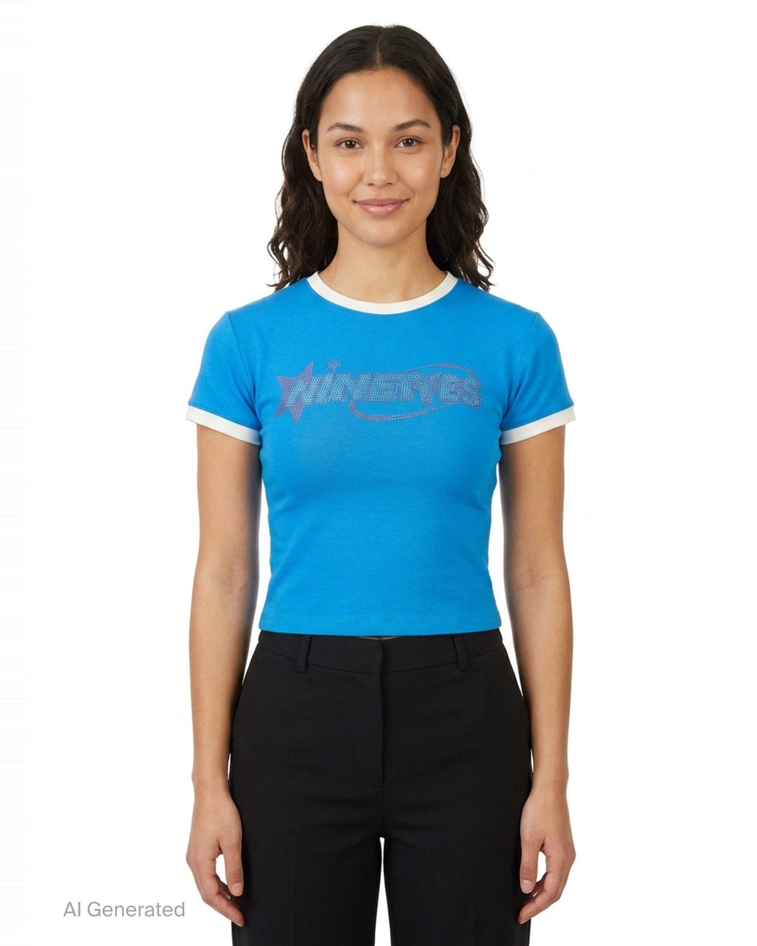 Rhinestone Logo Ringer Tee | Nineties | Club21 - front