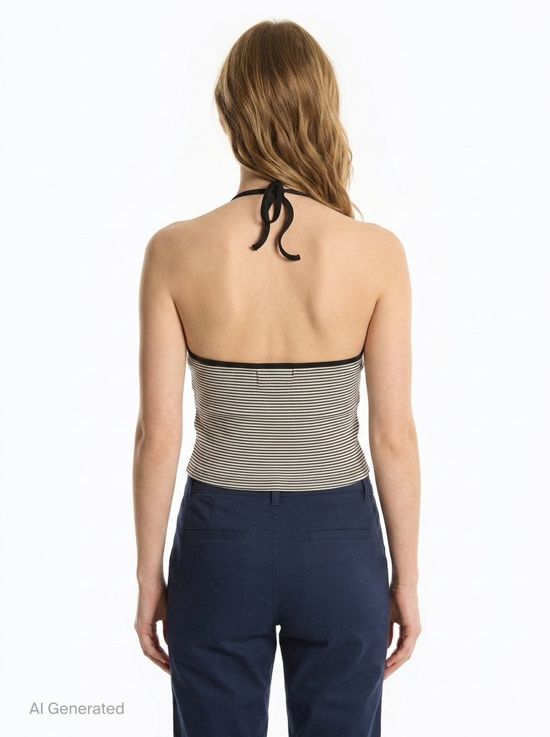 Striped Halter Crop Top | Nineties | Club21 - back