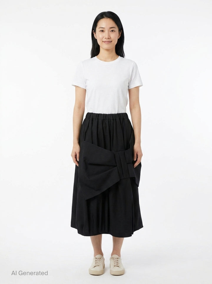 Balloon Midi Skirt | Noir Kei Ninomiya | Club21 - front